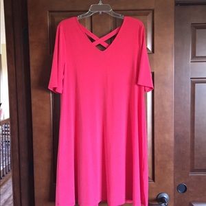 Coral tee shirt dress
